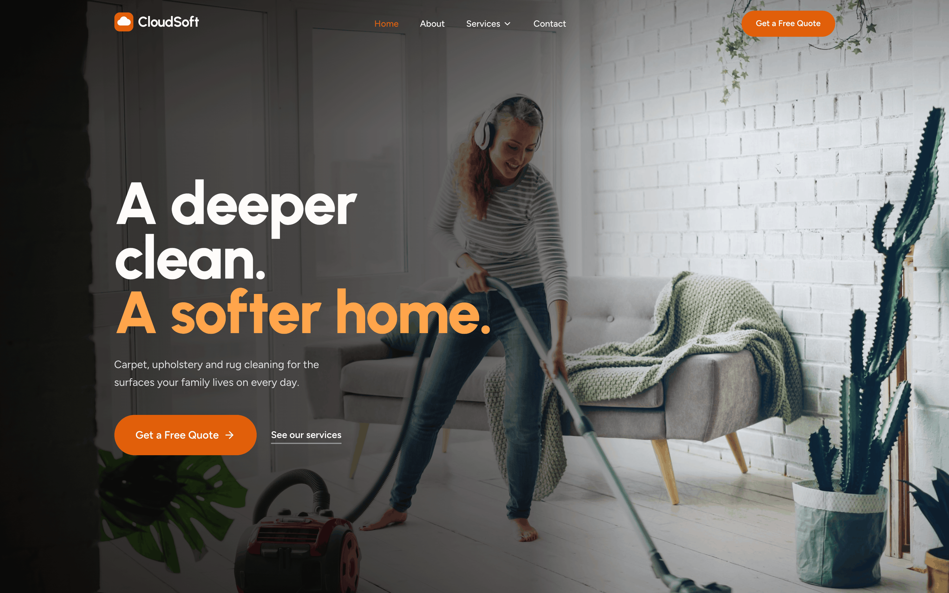 Cloud Soft Carpet Cleaning website homepage screenshot