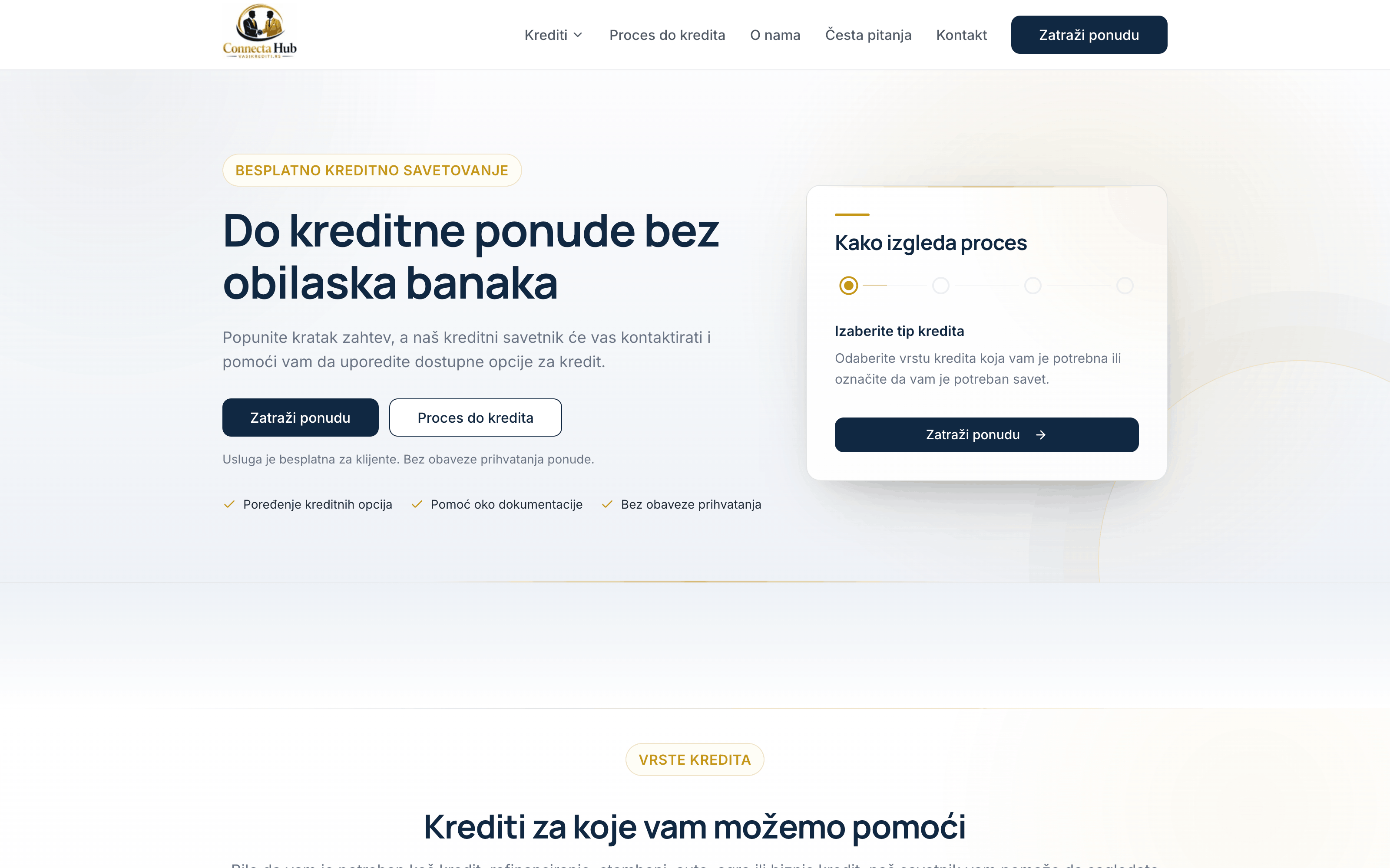 Vaši Krediti website homepage screenshot