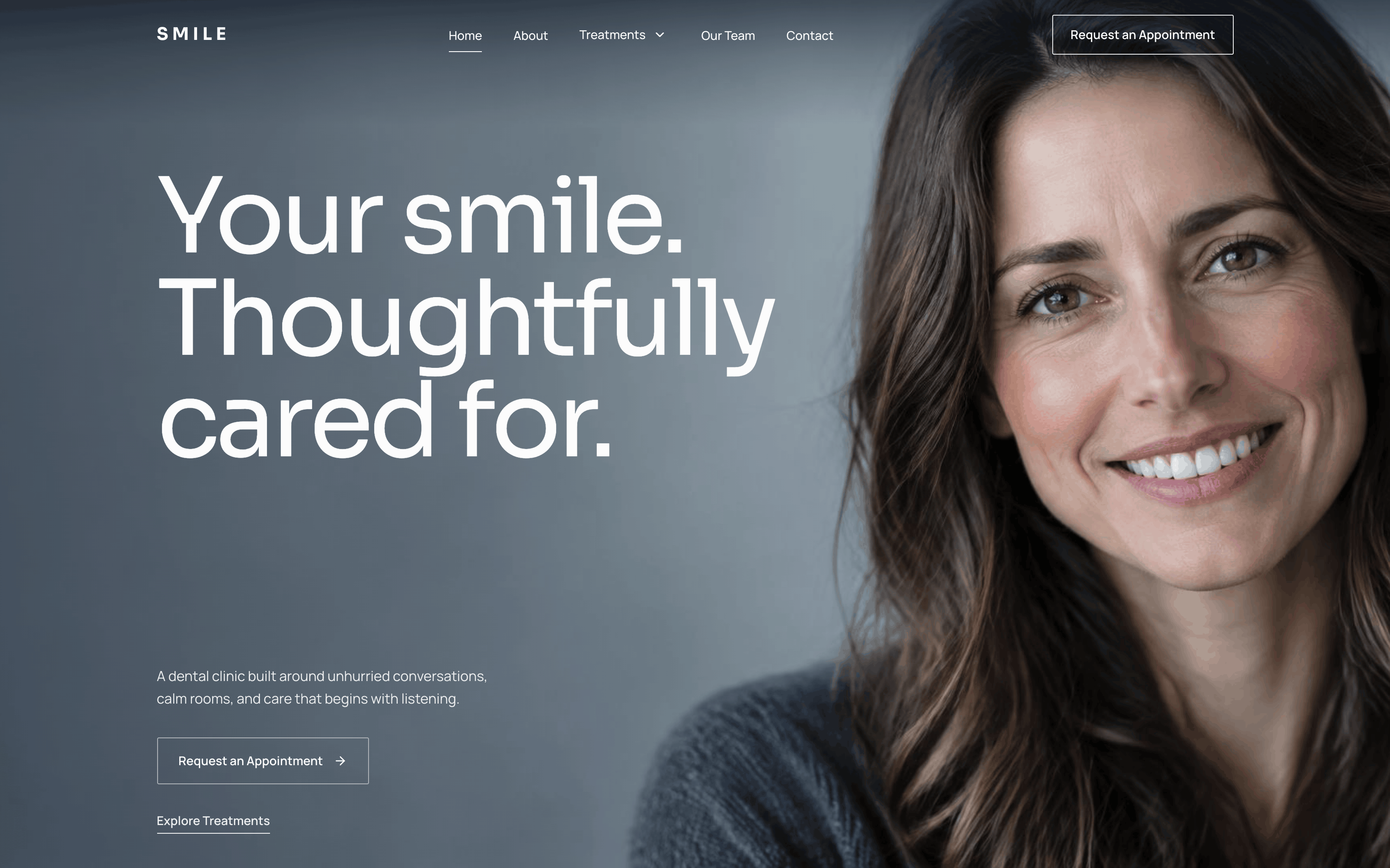 Smile Dentist website homepage screenshot