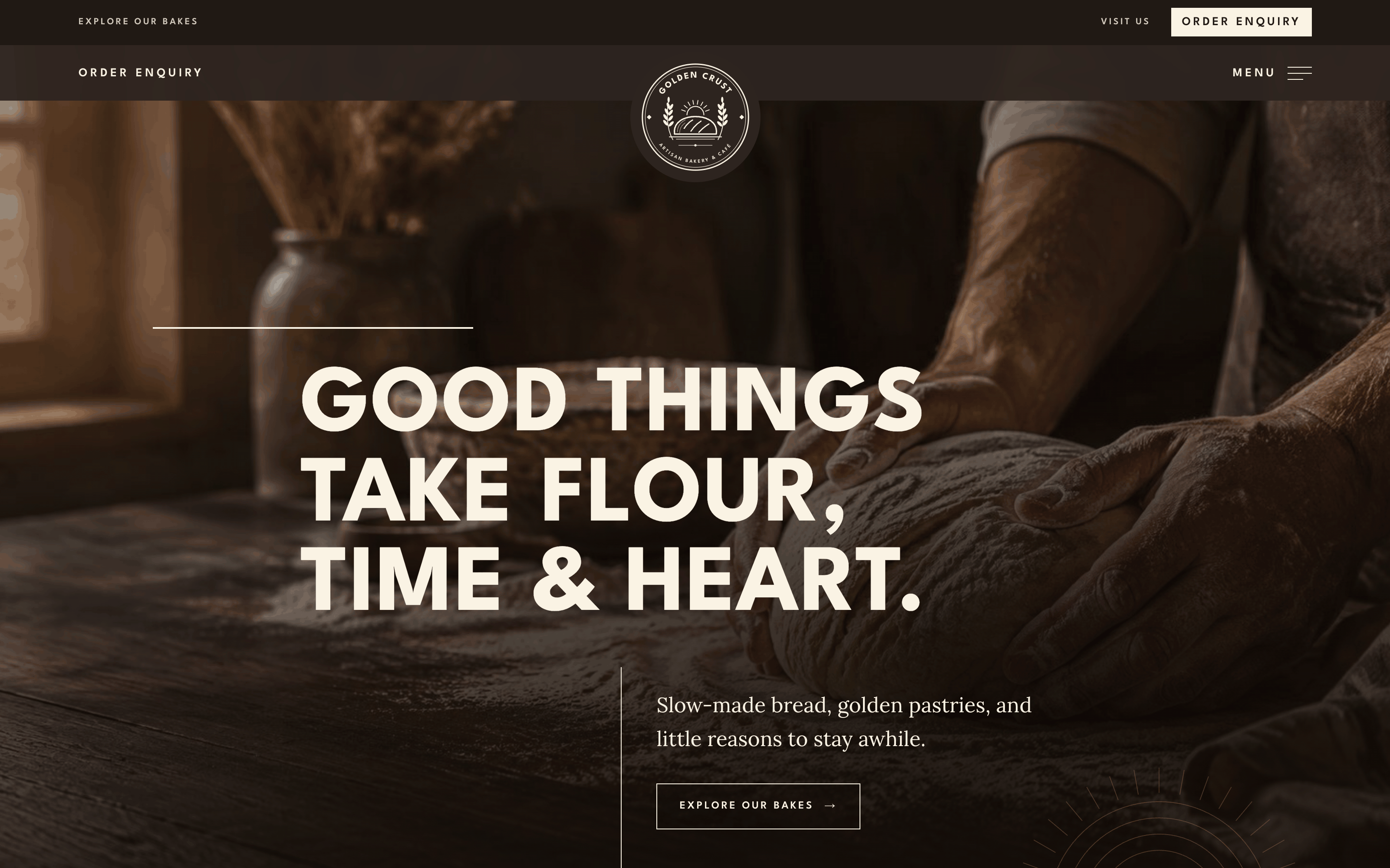 Golden Crust Bakery website homepage screenshot